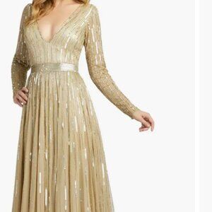 MAC DUGGAL Gold Sequence long Dress
